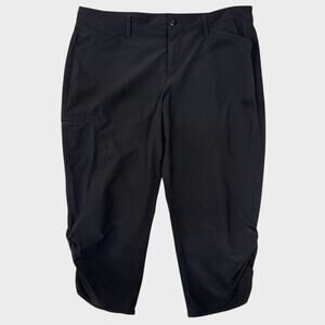 Eddie Bauer Womens 14 Black Capri Pants Polyester Spandex